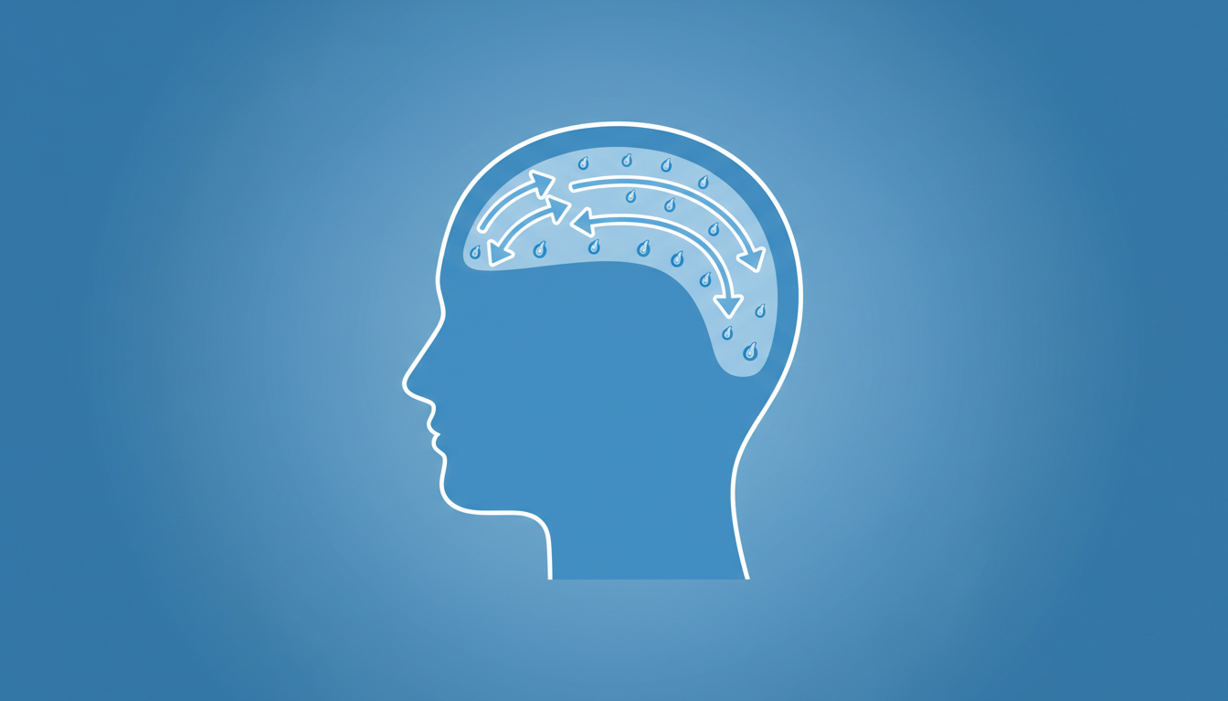 自毛植毛の仕組みを説明するシンプルな医療系概念図のイラスト。人の頭部のシルエットを横顔で描き、後頭部の健康な毛根部分から、前頭部や生え際へ毛根を移植（移動）するプロセスを矢印を使って分かりやすく表現。